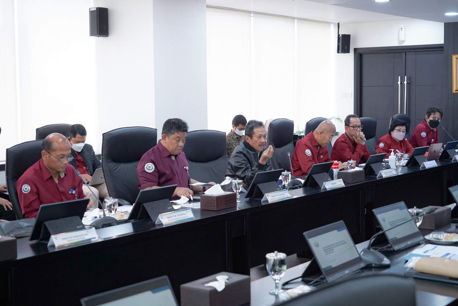 Bapak Menteri Sakti Wahyu Trenggono bersama jajaran bertemu dengan Menteri PPN/Kepala Bappenas Bapak Suharso Monoarfa di kantornya, Selasa (3/1/2023)