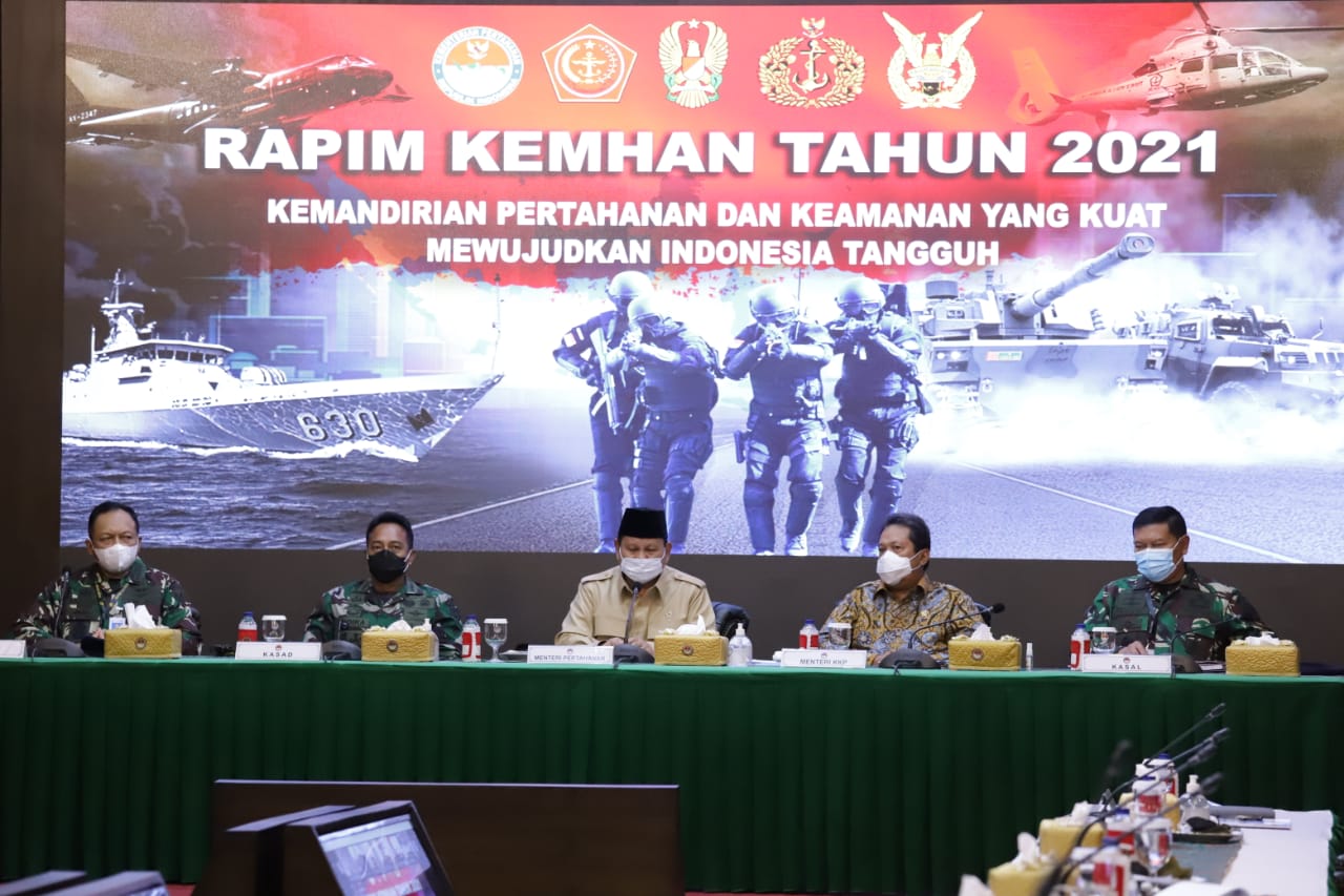 MKP Trenggono Hadir dan Menjadi Narasumber dalam Rapat Pimpinan Kementerian Pertahanan (Kemenhan) di Aula Bhineka Tunggal Ika, Kantor Pusat Kemenhan RI. (13/01)