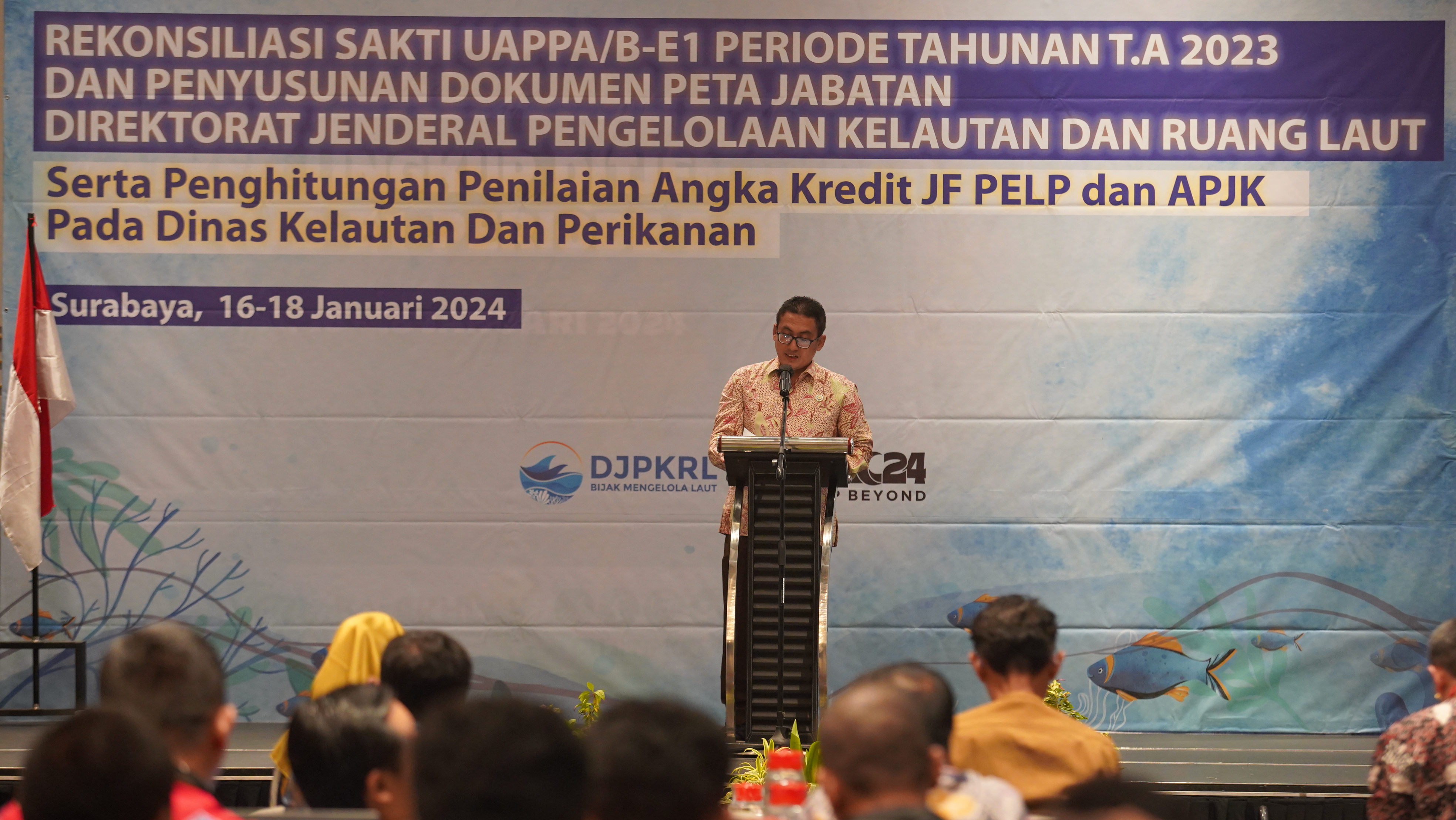 Rekonsiliasi SAKTI UAPPA/B E-1 Periode Tahunan TA. 2023 Lingkup Ditjen Pengelolaan Kelautan dan Ruang Laut, Surabaya (16/1).