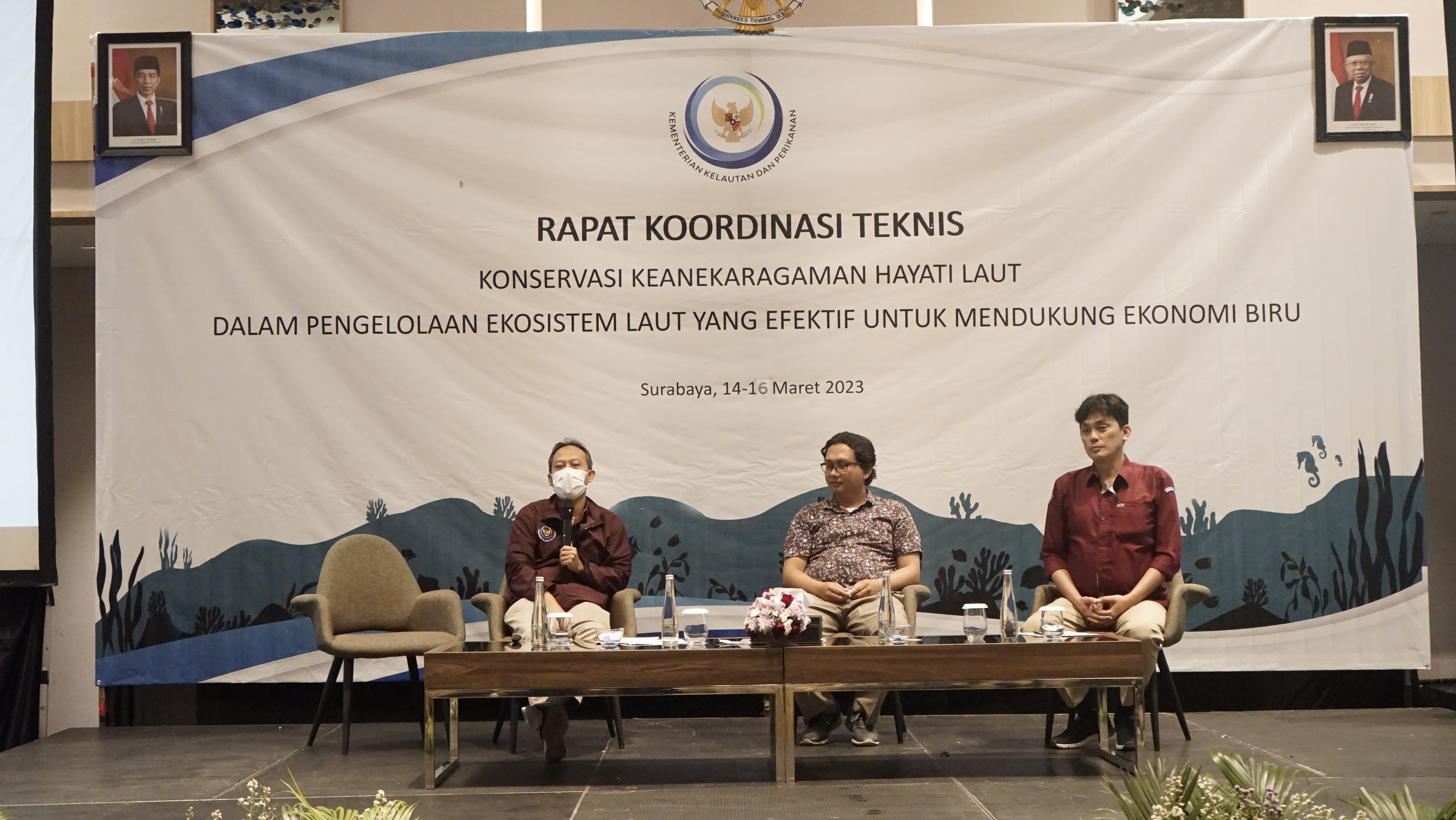 Rapat Koordinasi Teknis Konservasi Keanekaragaman Hayati Laut dalam Pengelolaan Ekosistem Laut yang Efektif untuk Mendukung Ekonomi Biru,Surabaya (14/3)