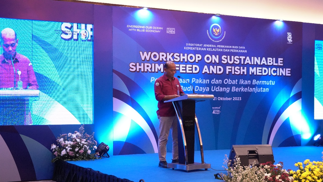 Dirjen PB Membuka Workshop on Sustainable Shrimp Feed and Fish Medicine