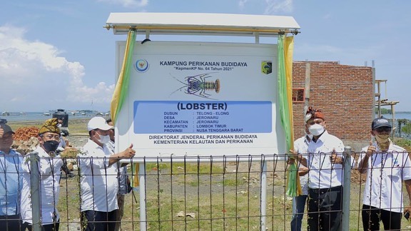 Dirjen PB meresmikan kampung perikanan budidaya lobster di Kab. Lombok Timur (26/03/22)