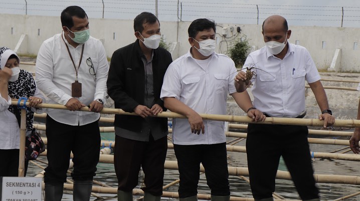 Dirjen PB melakukan peninjauan Tambak Shrimp Farming di BPBAP Situbondo (30/10/21)