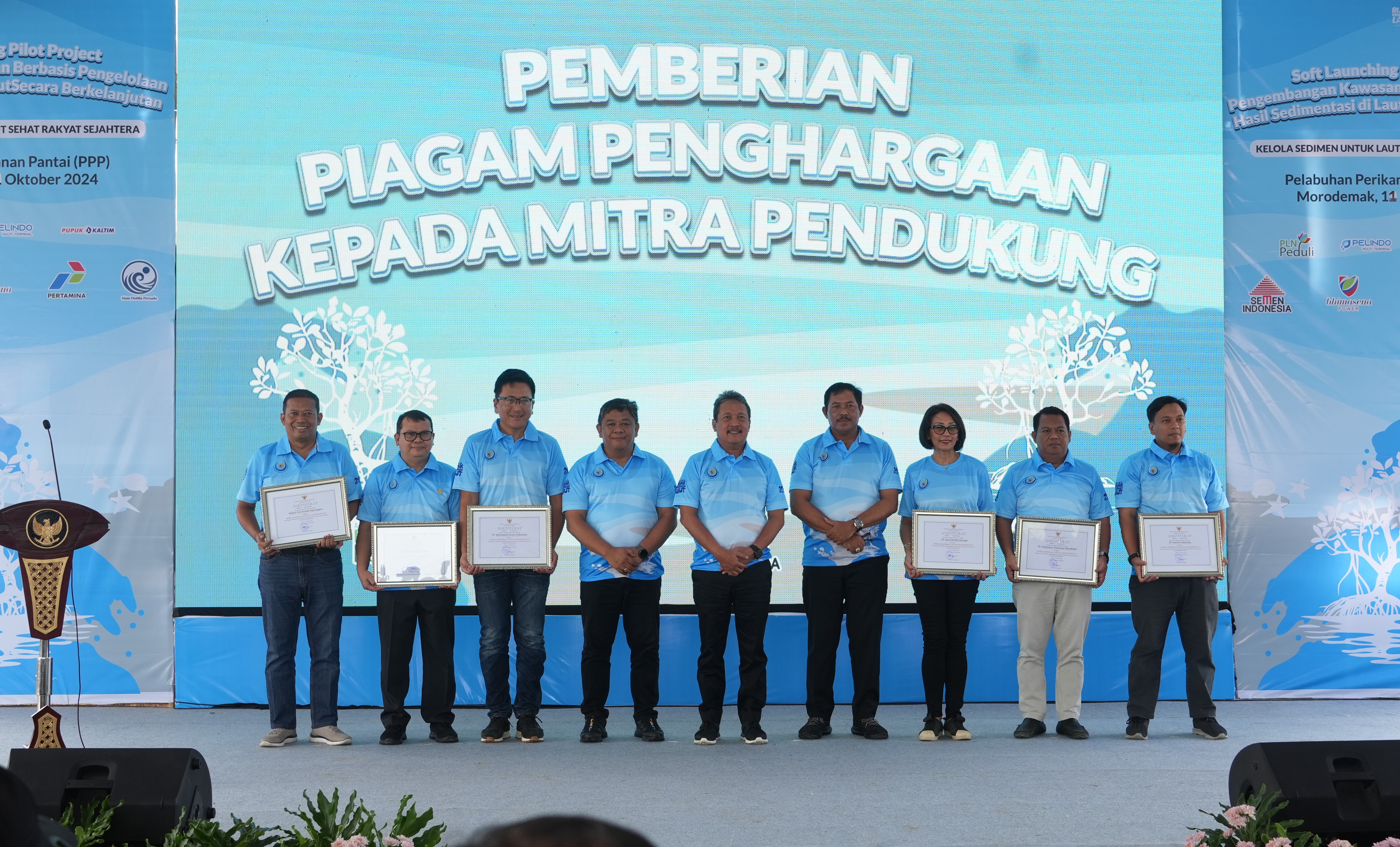 Soft Launching Pilot Project Pengembangan Kawasan Berbasis Pengelolaan Hasil Sedimentasi di Laut secara Berkelanjutan di Morodemak, Demak (11/10).